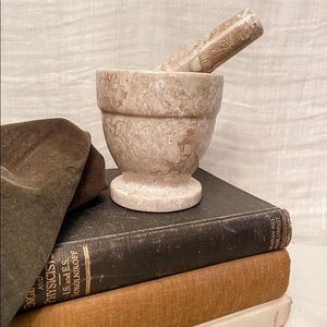 Marble mortar and pestle